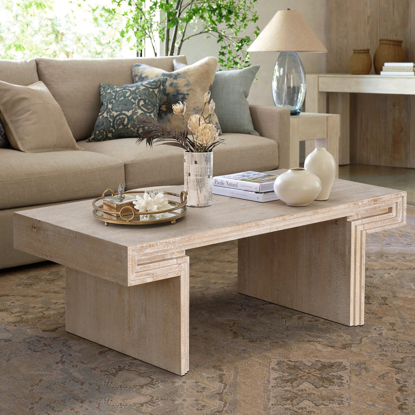 Antique Natural Wood Coffee Table