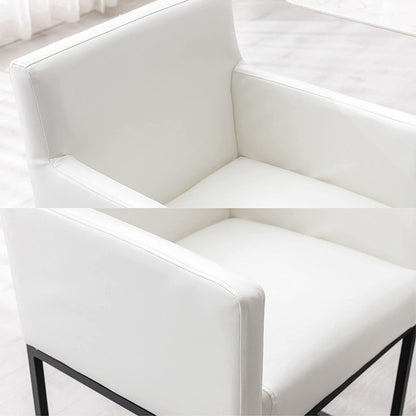 White Upholstered Armchairs Set of 4