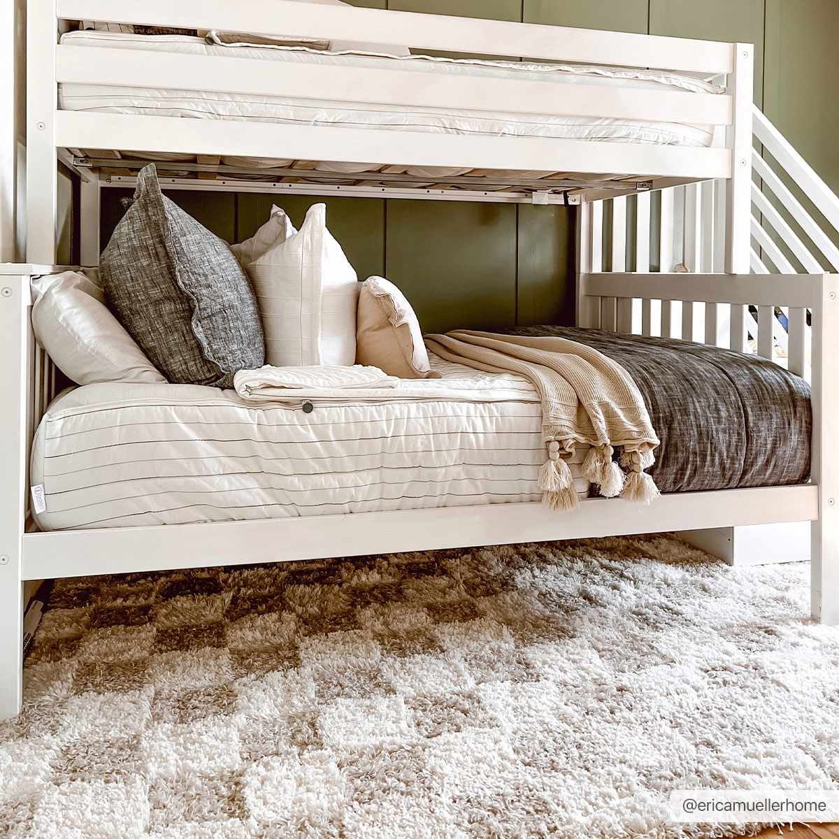 Atira Light Brown Checkered Rug