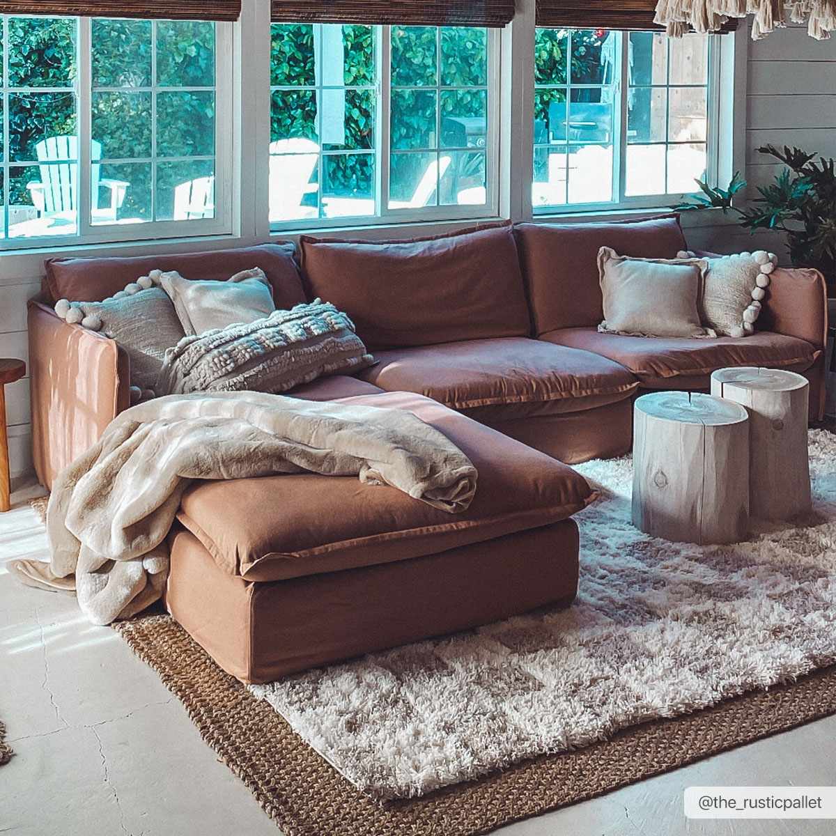 Atira Light Brown Checkered Rug