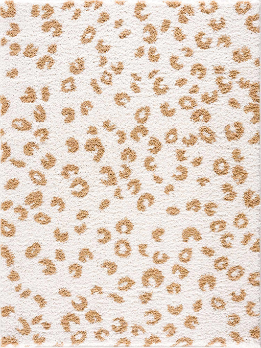 Altin Leopard Print White Area Rug