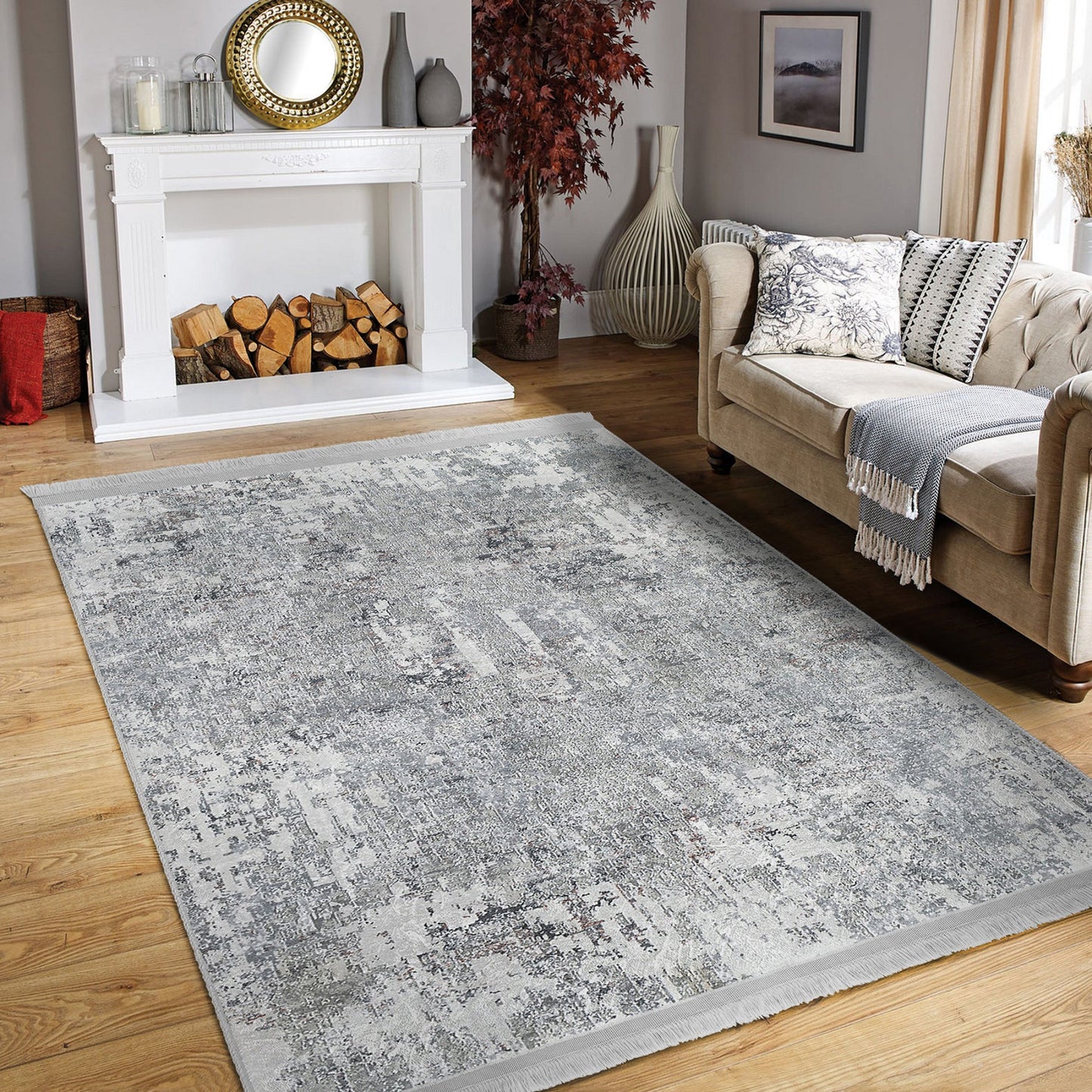 Grey Bedroom Decor Washable Area Rug | Homeezone