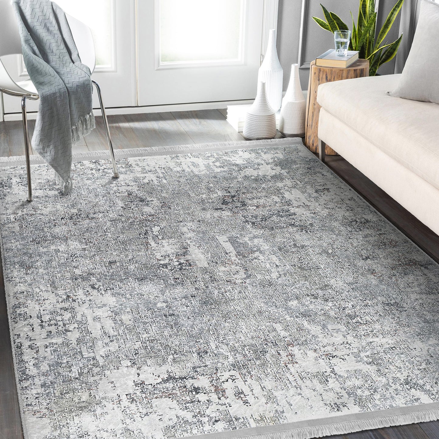 Grey Bedroom Decor Washable Area Rug | Homeezone