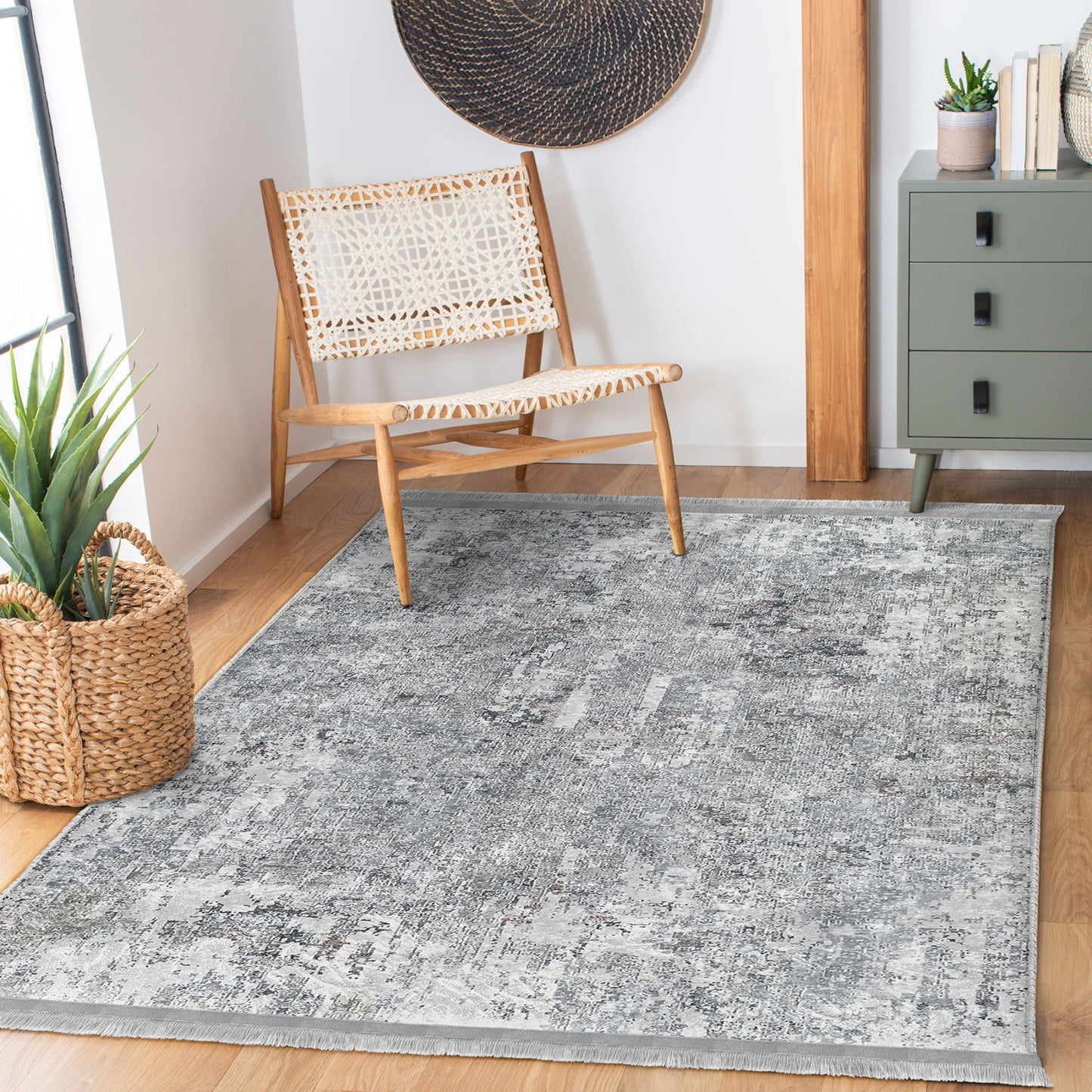 Grey Bedroom Decor Washable Area Rug | Homeezone