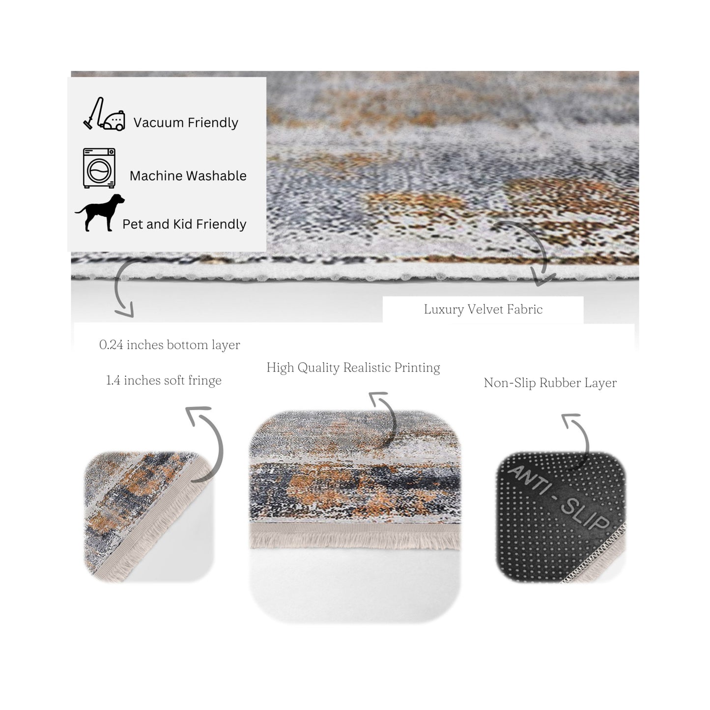 Retro Classic Washable Rug | Homeezone