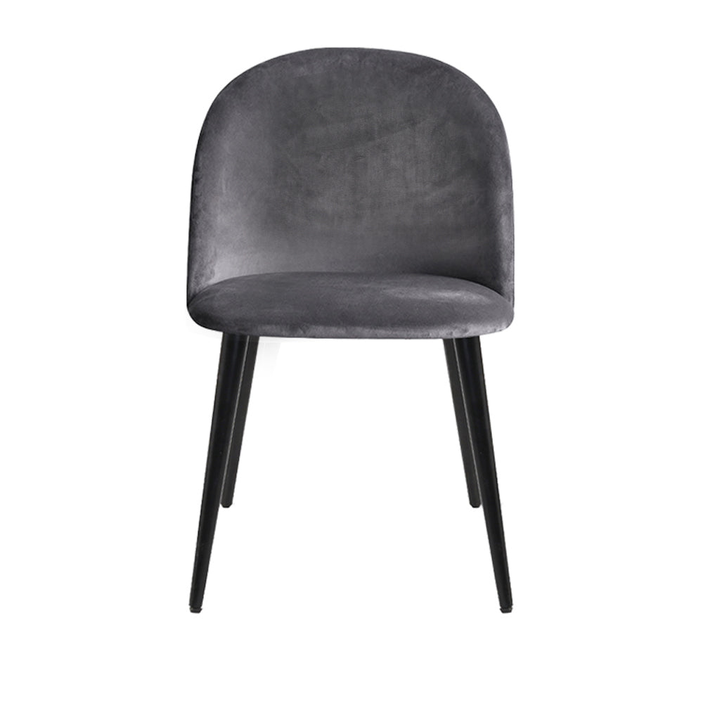 Velvet Dining Chairs – Set of 2  Dark Grey