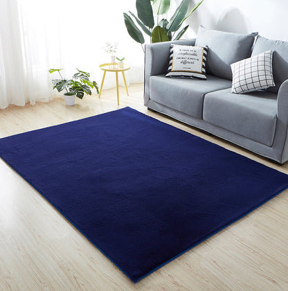 Lily Navy Blue Chinchilla Faux Fur Rug