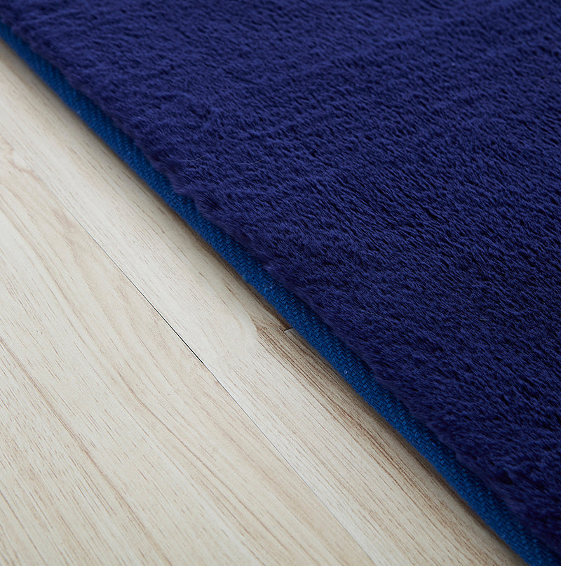 Lily Navy Blue Chinchilla Faux Fur Rug