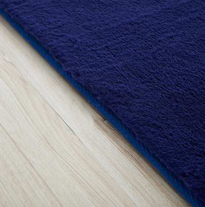 Lily Navy Blue Chinchilla Faux Fur Rug