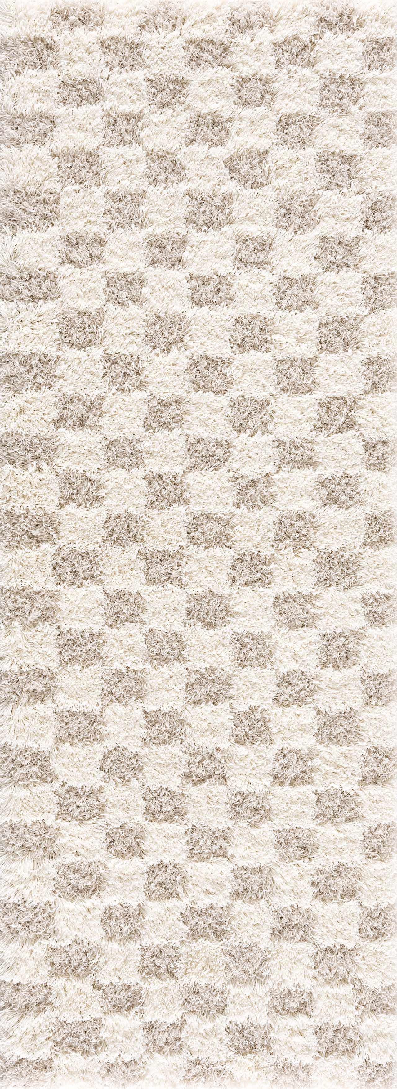 Atira Light Brown Checkered Rug