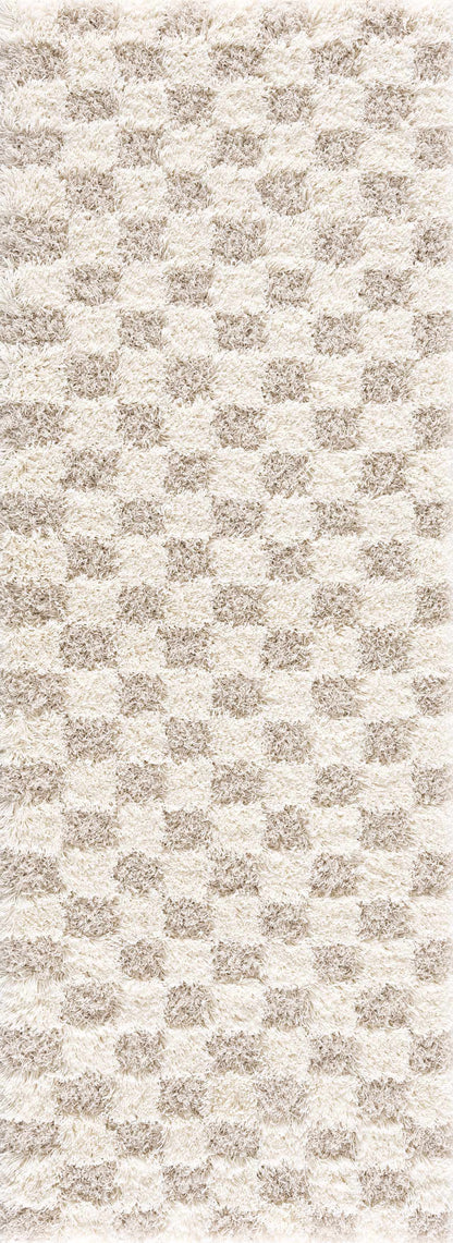 Atira Light Brown Checkered Rug