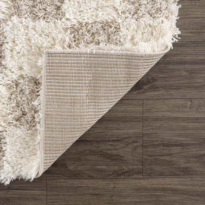 Atira Light Brown Checkered Rug