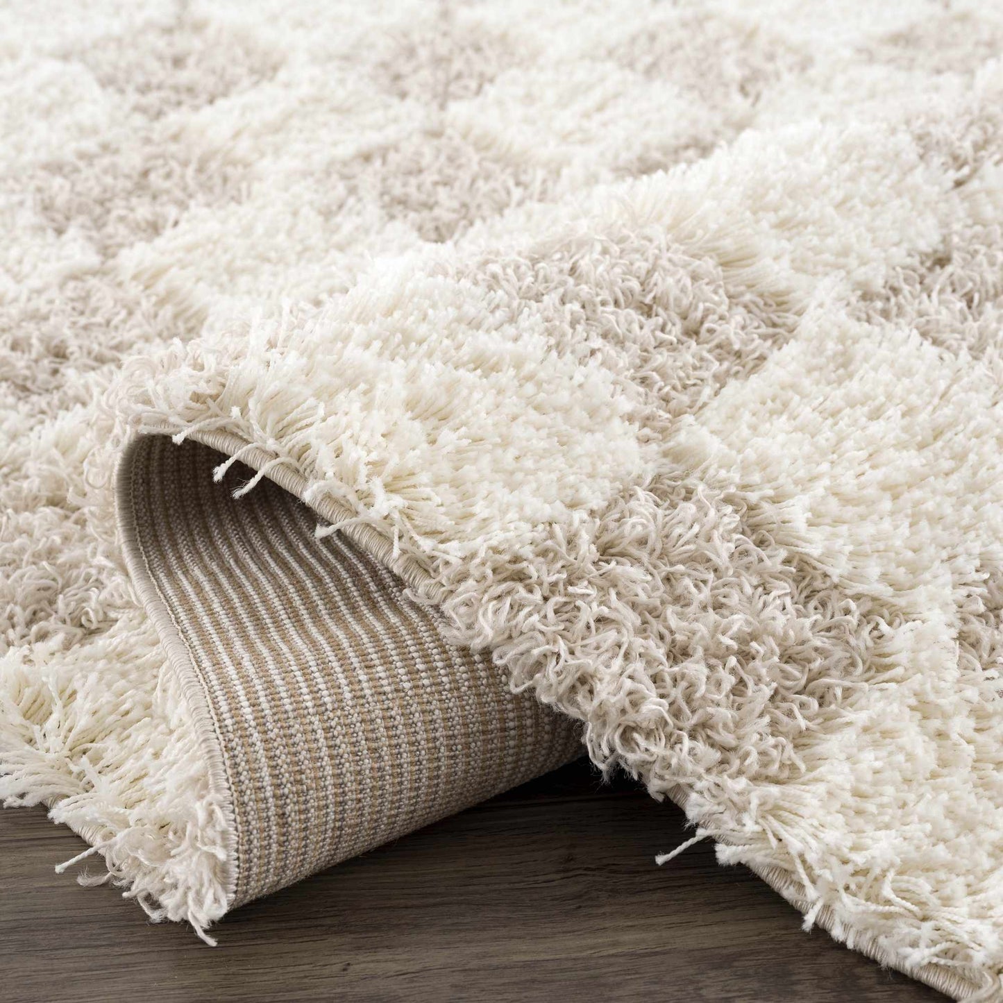 Atira Light Brown Checkered Rug