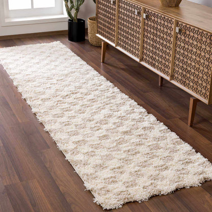 Atira Light Brown Checkered Rug