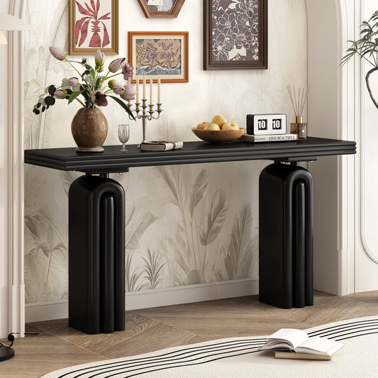 60-Inch Modern Black Console Table