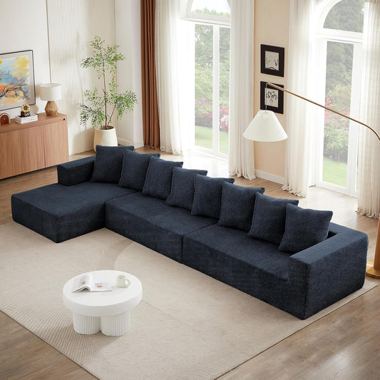 Black Chenille Sofa 159"