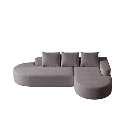 Grey Chenille Curved Sofa