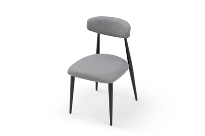 (Set of 6)Modern Gray Dining Chair with Curved Backrest