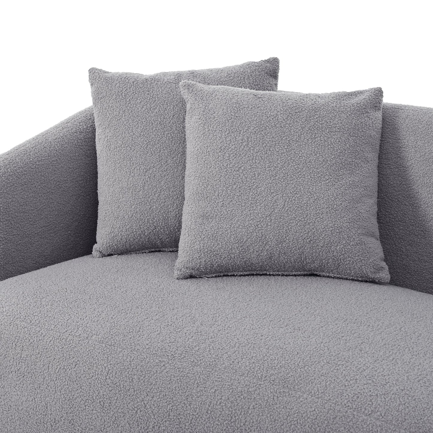 Modern Cashew-Shaped Sofa Set in Soft Grey