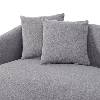 Modern Cashew-Shaped Sofa Set in Soft Grey