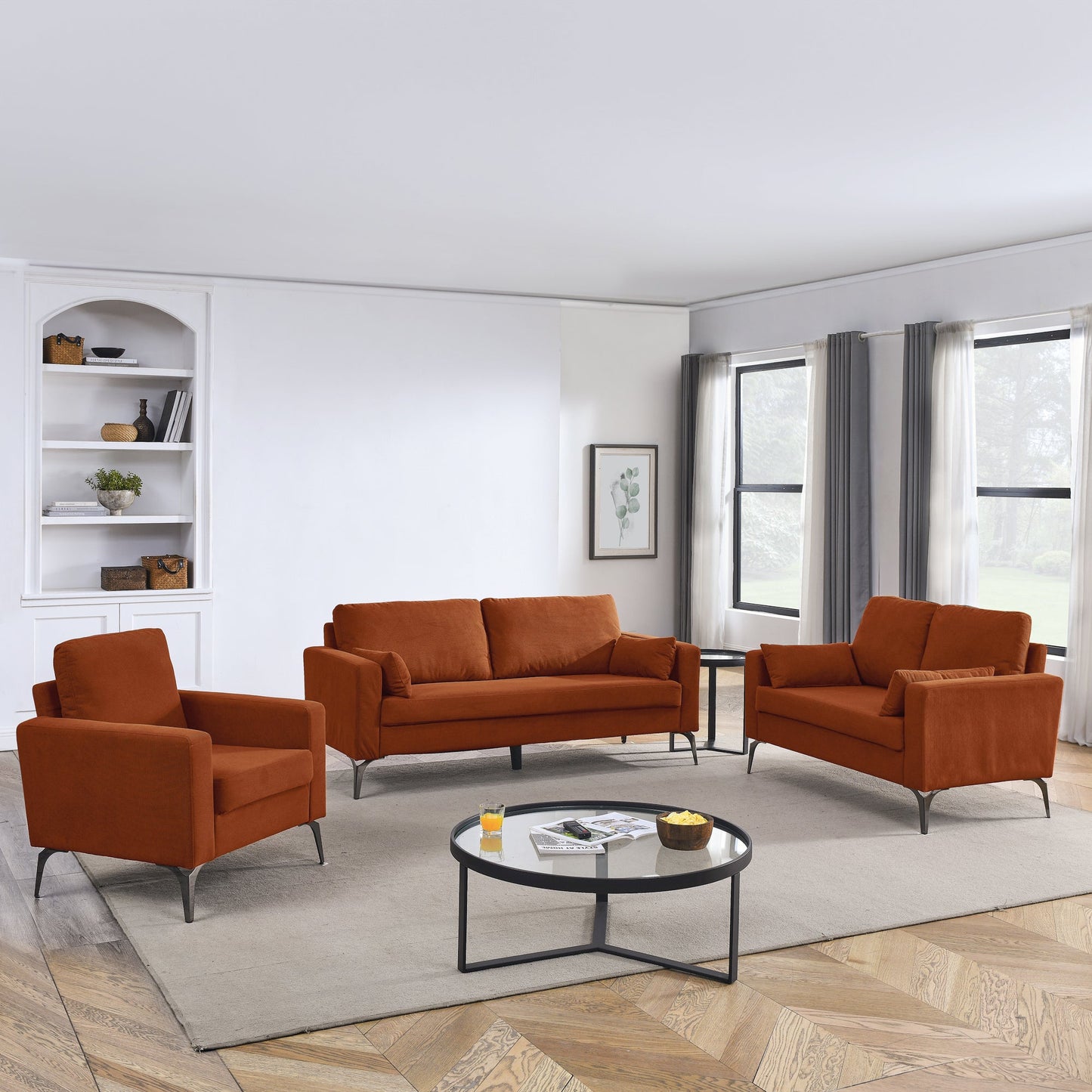 Modern 3-Piece Living Room Sofa Set