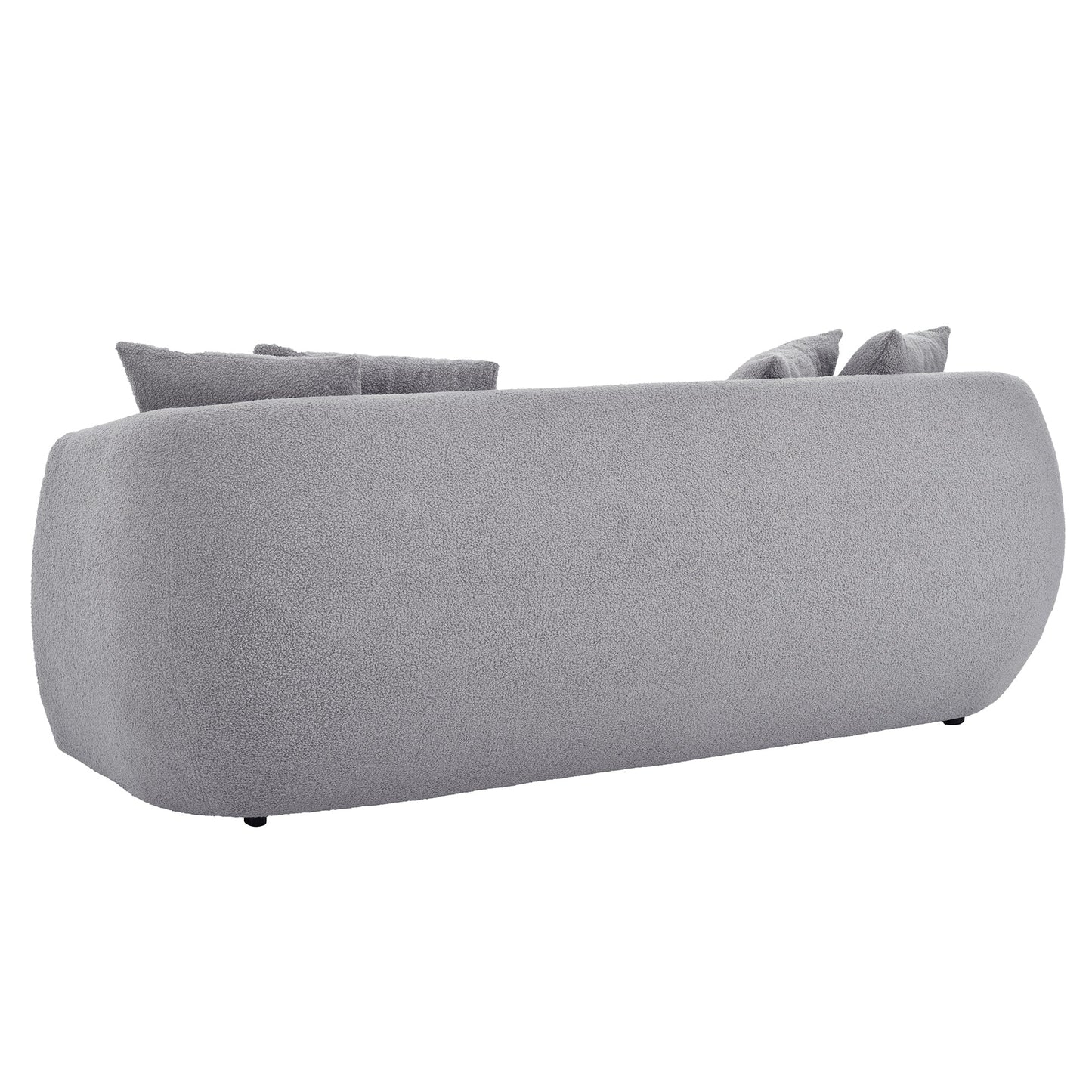 Modern Cashew-Shaped Sofa Set in Soft Grey