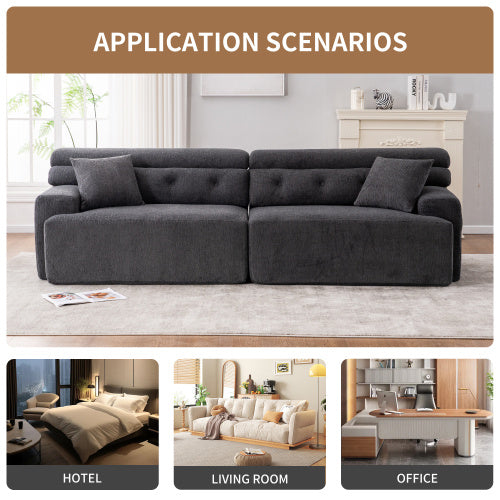 LY-029 GRAY COMPRESSION SOFA 4-seater Combined Sofa, Wood Grain