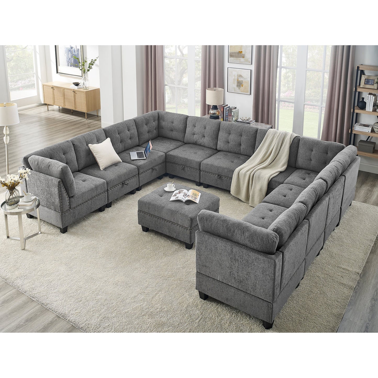 Complete U shape Modular Sectional Sofa,
