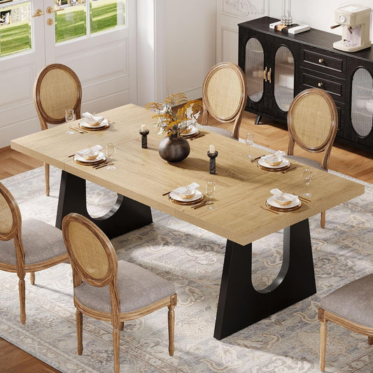 Rustic 70" Farmhouse Dining Table for 6–8 People