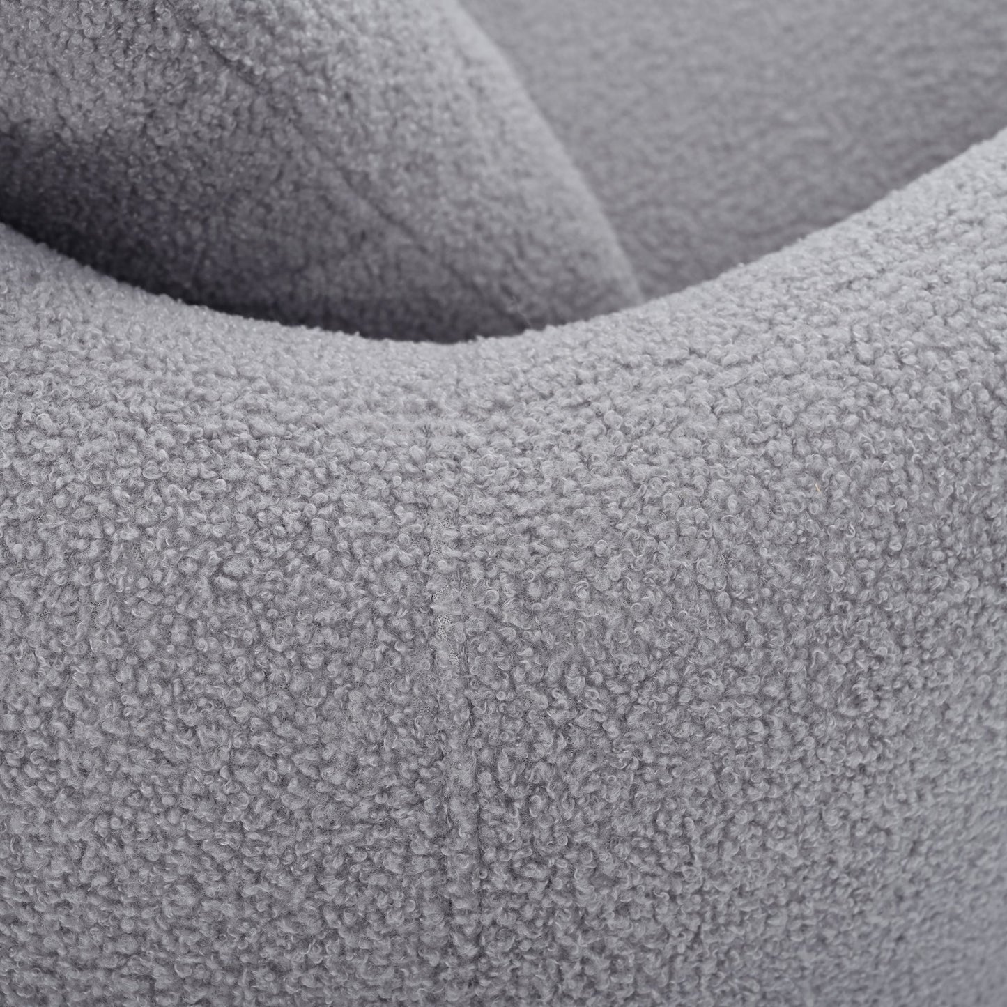 Modern Cashew-Shaped Sofa Set in Soft Grey