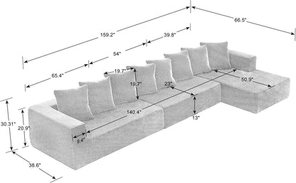 Black Chenille Sofa 159"