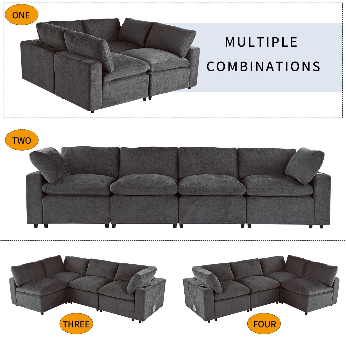 Grey Modular Sofa